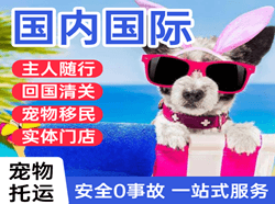 咸阳机场快递国际宠物托运 【国